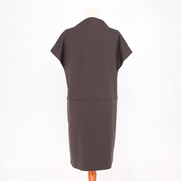 KAL RIEMAN Maya Funnelneck Dress in Espresso Easy Fit Drop Waist Size M - Picture 6 of 8